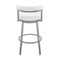 Armen Living Neura Swivel Counter or Bar Stool in Cloud Finish with White Faux Leather 840254333536 - alternate 17